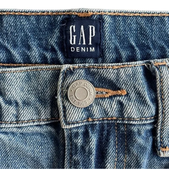 Distressed Jean Skirt Frayed Raw Hem Cut Off Denim Gap Women Size X Small XS - Picture 12 of 16